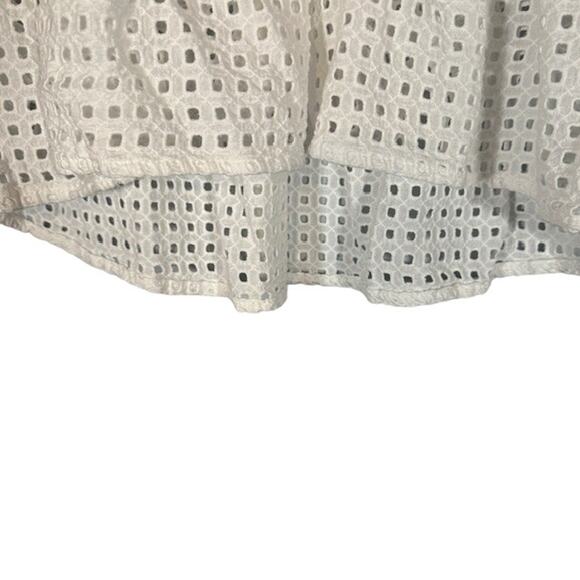Halogen White Netted Cotton Knit Sleeveless Peplum Style Blouse Women Sz XS - Picture 9 of 9